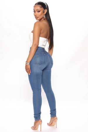 Jeansy Fashion Nova Classic Beauty Booty Lifter Skinny Damskie Niebieskie Niebieskie Polska | 362591EXY