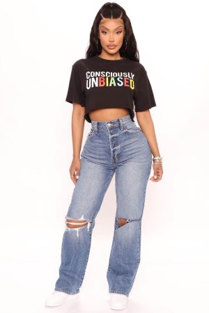 Jeansy Fashion Nova Cut Above The Rest Ripped Straight Leg Damskie Niebieskie Polska | 408756VKA