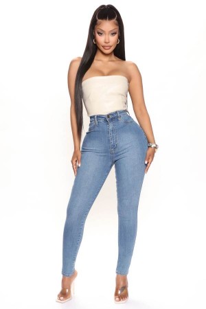 Jeansy Fashion Nova Dare Devil High Rise Skinny Damskie Niebieskie Niebieskie Polska | 815607JLU