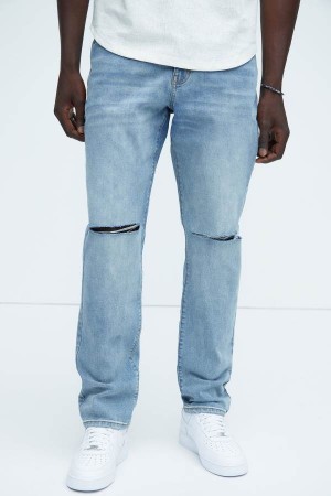 Jeansy Fashion Nova Ghost Slim Męskie Głęboka Niebieskie Polska | 496705ZWV
