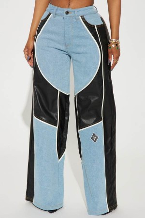 Jeansy Fashion Nova Going The Distance Baggy Damskie Głęboka Niebieskie Polska | 809127VXU