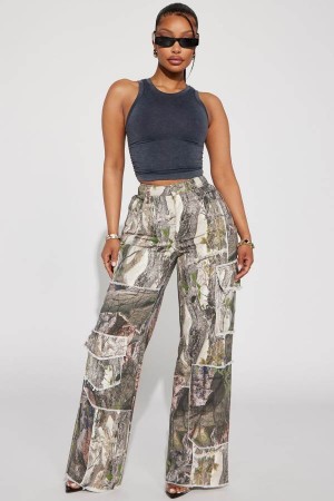 Jeansy Fashion Nova In My Sights Mixed Camo Baggy Damskie Camo Polska | 508796OFI