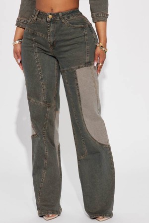 Jeansy Fashion Nova In Reverse Stretch Straight Leg Damskie Szare Polska | 956123HNW
