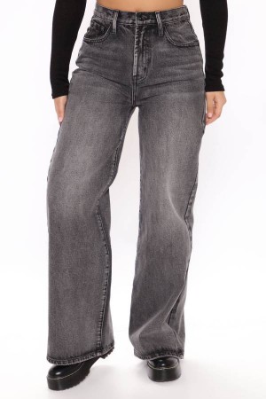 Jeansy Fashion Nova Keep It Cool Straight Leg Damskie Czarne Polska | 069427ZKX
