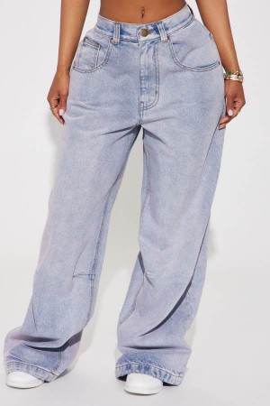 Jeansy Fashion Nova Kennie Tinted Baggy Damskie Lawenda Polska | 541967UQT