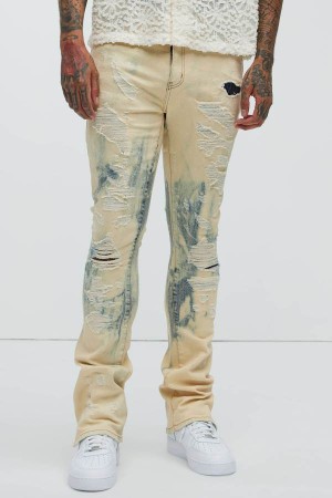 Jeansy Fashion Nova Still On It Stacked Skinny Flare Męskie Niebieskie Niebieskie Polska | 592683QTE