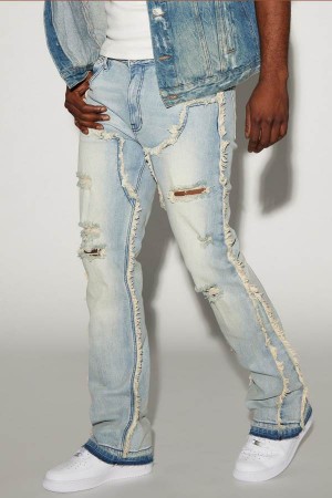 Jeansy Fashion Nova Stoney Point Stacked Slim Flare Męskie Głęboka Niebieskie Niebieskie Polska | 856430DOL
