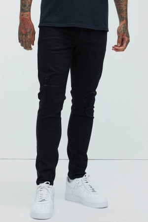 Jeansy Fashion Nova Take No L's Skinny Męskie Czarne Polska | 973842QCM