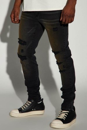 Jeansy Fashion Nova Used To Know Me Stacked Skinny Męskie Czarne Niebieskie Polska | 539760WBZ