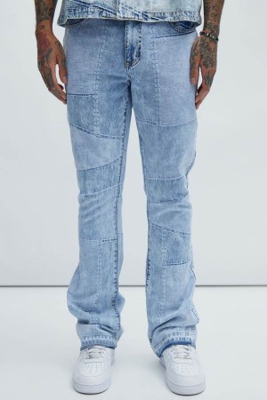 Jeansy Fashion Nova Verdugo Stacked Slim Flare Męskie Głęboka Niebieskie Niebieskie Polska | 430152UHY