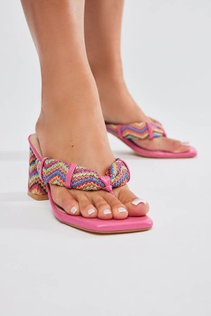 Sandały Fashion Nova Find Your Oasis Heeled Damskie Różowe Polska | 204375FYC