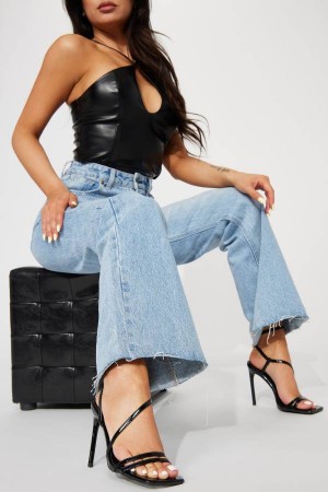 Sandały Fashion Nova Gaia Heeled Damskie Czarne Polska | 436807TSD
