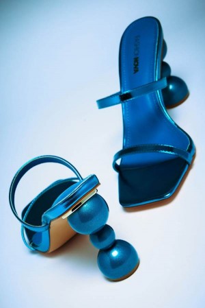 Sandały Fashion Nova Hollie Heeled Damskie Turkusowe Polska | 014537TNJ