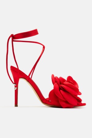 Sandały Fashion Nova Love Is Blooming Heeled Damskie Czerwone Polska | 258109OMC