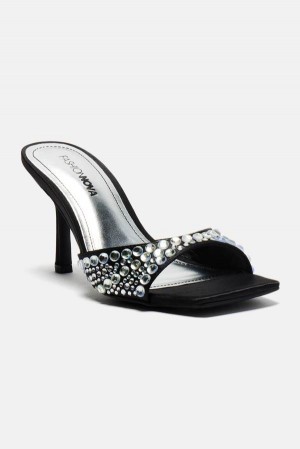 Sandały Fashion Nova No Need To Explain Heeled Damskie Czarne Polska | 684705SET