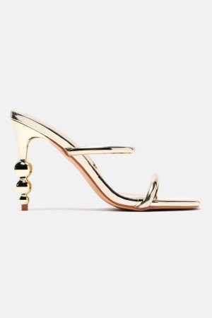 Sandały Fashion Nova Show You Off Metallic Heeled Damskie Złote Polska | 057968OYX