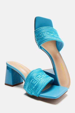 Sandały Fashion Nova Slay On Them Heeled Damskie Niebieskie Polska | 501278FVO