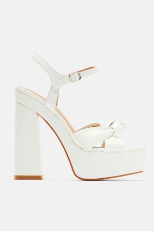 Sandały Fashion Nova Smooth Talkin' Heeled Damskie Białe Polska | 419687XJS