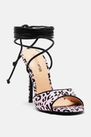 Sandały Fashion Nova Wild Ones Wrap Up Heeled Damskie Różowe Polska | 896274UBN