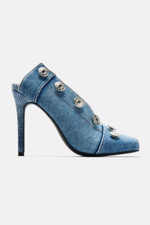 Sandały Fashion Nova Wrong Way Heeled Damskie Niebieskie Polska | 475102API