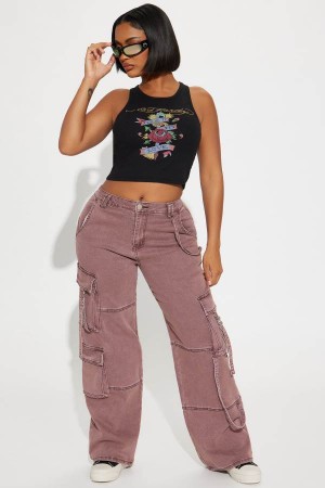 Spodnie Fashion Nova Desi Mineral Wash Cargo Damskie Brązowe Polska | 907428VXJ