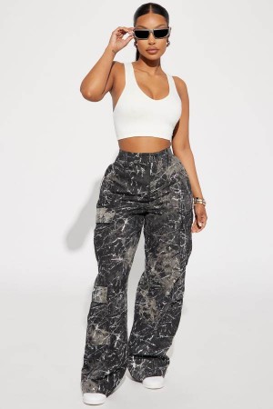 Spodnie Fashion Nova Eye Of The Storm Cargo Damskie Czarne Polska | 062985QCR
