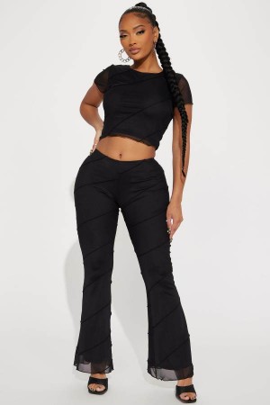 Spodnie Fashion Nova Keep it Classy Pant Set Damskie Czarne Polska | 938427CIH