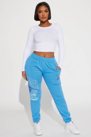 Spodnie Fashion Nova Knicks Classic Jogger Damskie Niebieskie Polska | 348091XLW