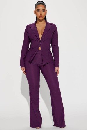 Spodnie Fashion Nova Krista Blazer Pant Set Damskie Fioletowe Polska | 103295TCJ