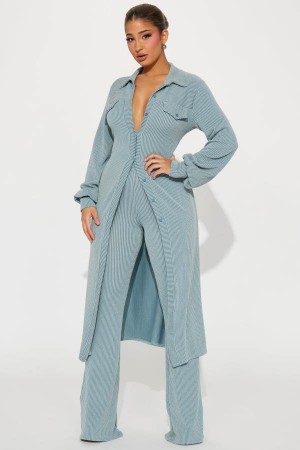 Spodnie Fashion Nova Long Day Ribbed Pant Set Damskie Oliwkowe Polska | 062981FED