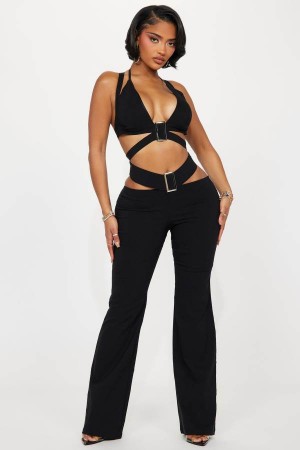 Spodnie Fashion Nova Maddie Pant Set Damskie Czarne Polska | 916482XLD