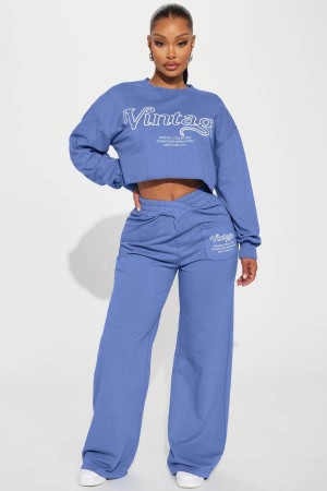 Spodnie Fashion Nova Manhattan Wide Leg Damskie Niebieskie Polska | 730652KWC