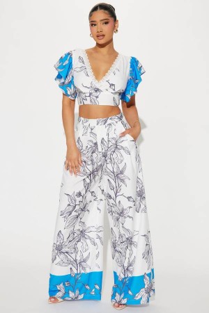 Spodnie Fashion Nova My Fav Vacation Pant Set Damskie Białe Polska | 580741ECA