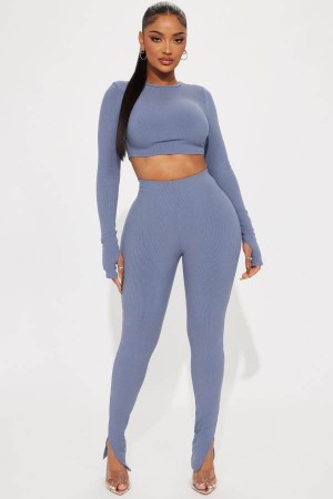 Spodnie Fashion Nova Pia Snatched Pant Set Damskie Szare Polska | 942138QZB