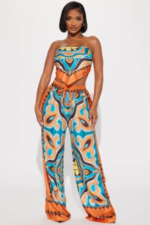 Spodnie Fashion Nova Rosario Pant Set Damskie Pomarańczowe Polska | 425179JSQ