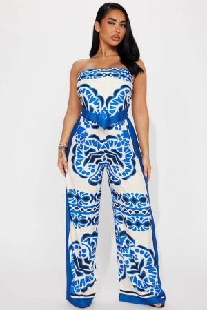 Spodnie Fashion Nova Rosario Pant Set Damskie Królewski Niebieski Polska | 786021QFC